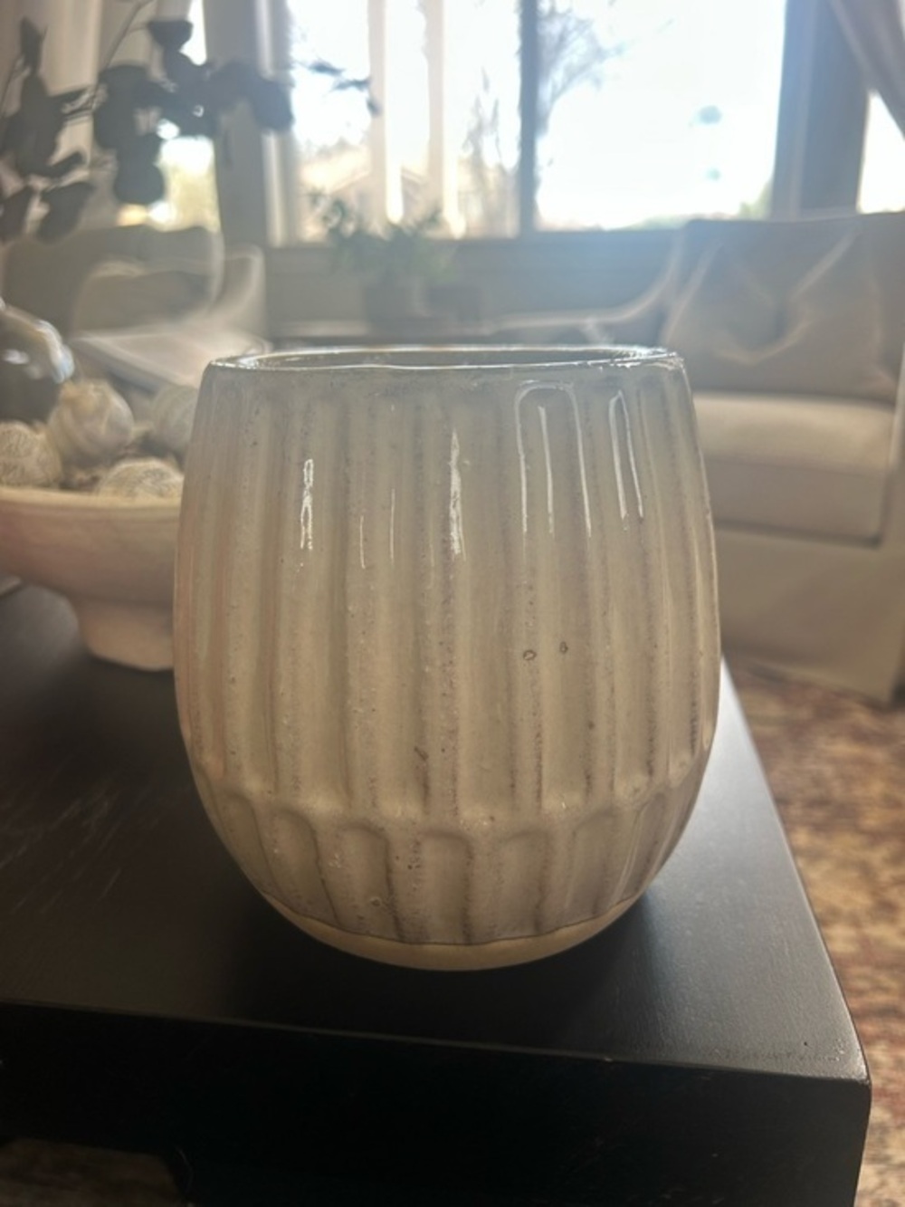 NWT Threshold Ribbed Ceramic Planter - Cream